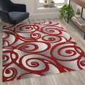 Flash Furniture Red 5 x 5 Sculpted High-Low Pile Area Rug ACD-RG241-57-RD-GG